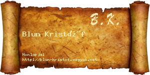 Blun Kristóf névjegykártya
